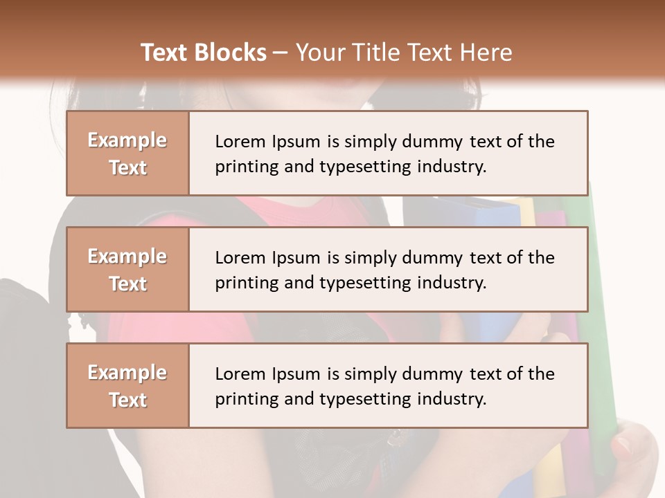 Backpack Female Kid PowerPoint Template