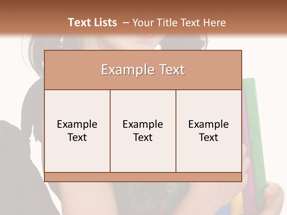 Backpack Female Kid PowerPoint Template