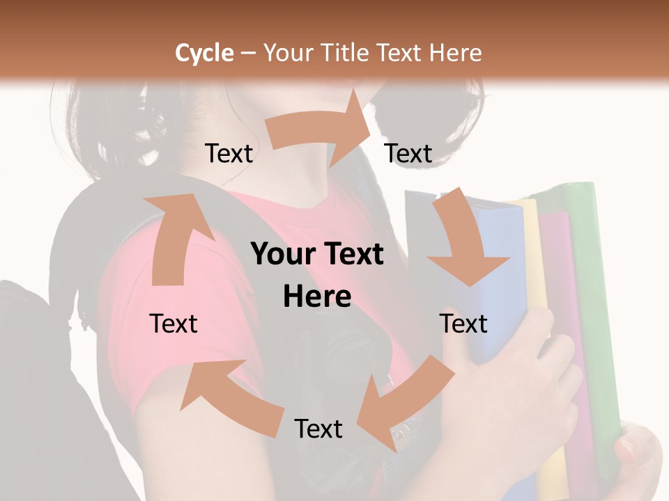 Backpack Female Kid PowerPoint Template