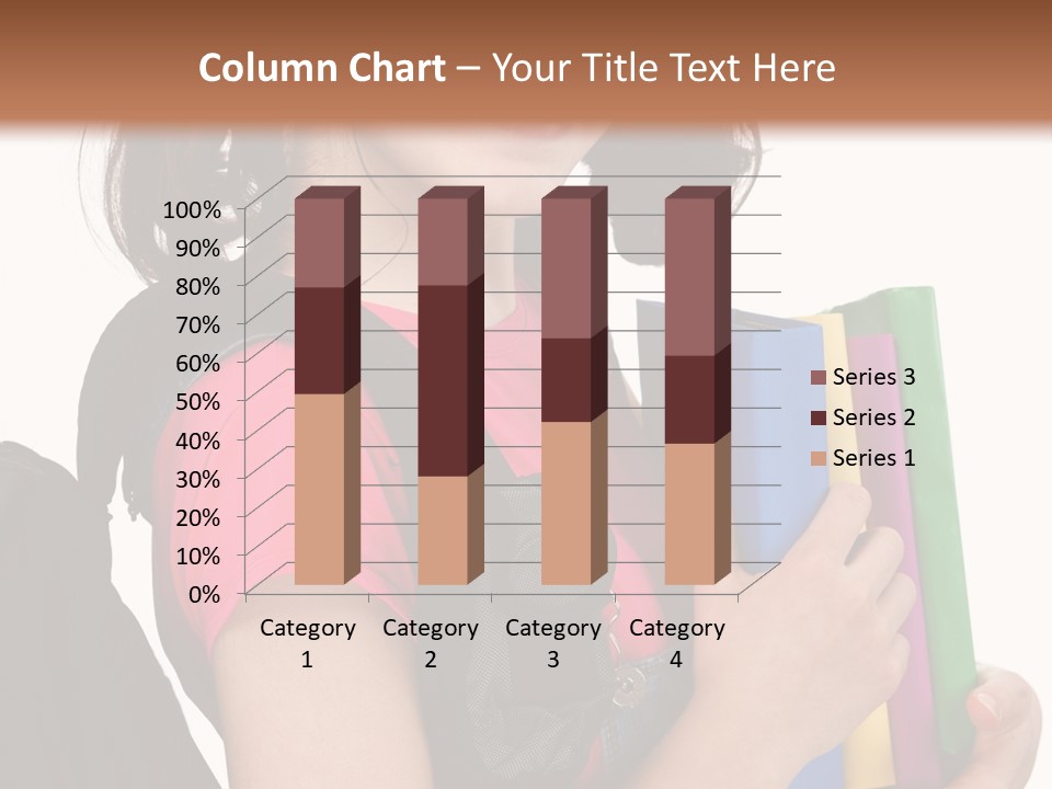 Backpack Female Kid PowerPoint Template