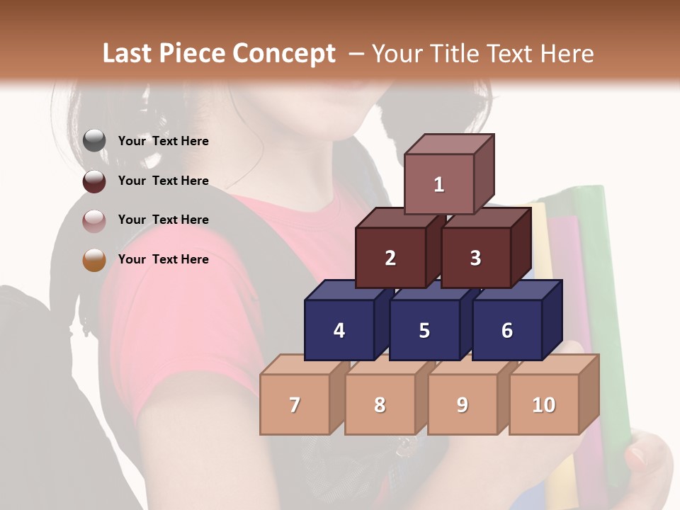 Backpack Female Kid PowerPoint Template