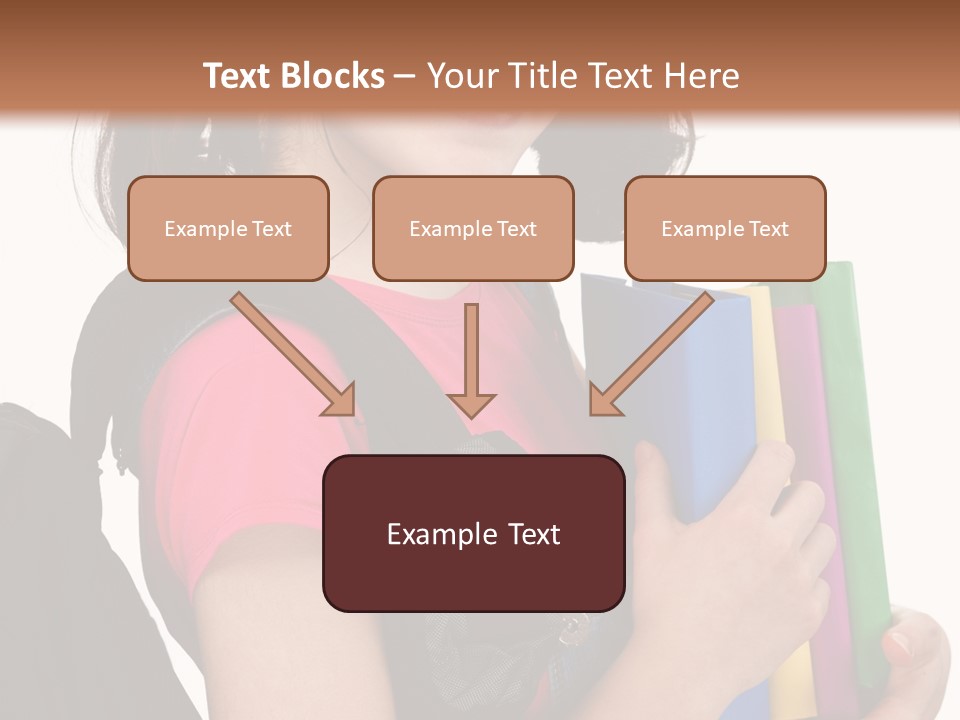 Backpack Female Kid PowerPoint Template
