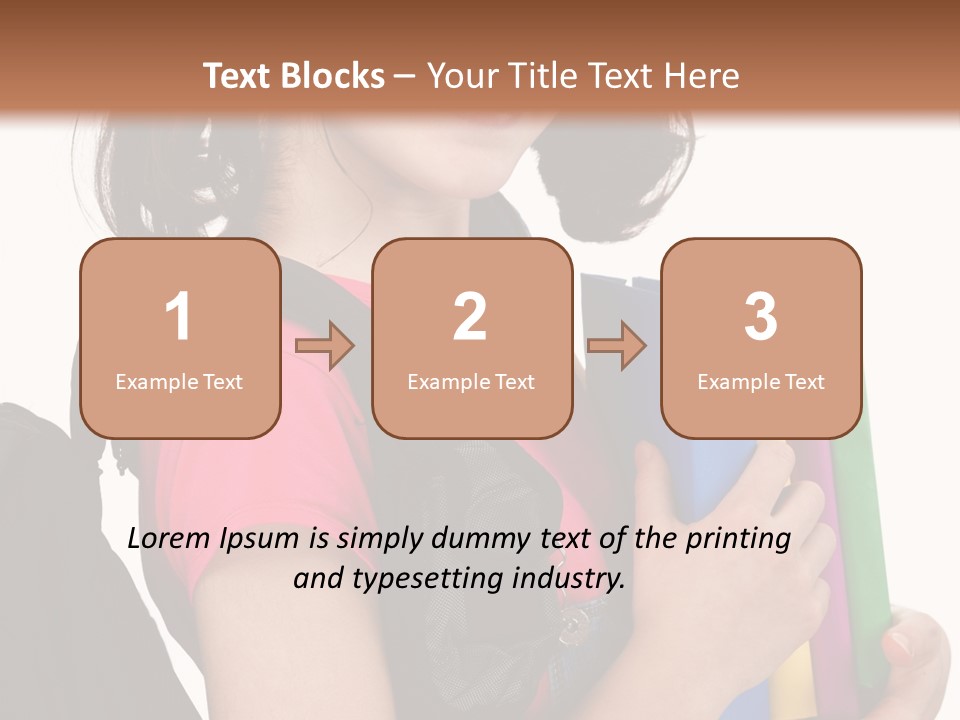 Backpack Female Kid PowerPoint Template