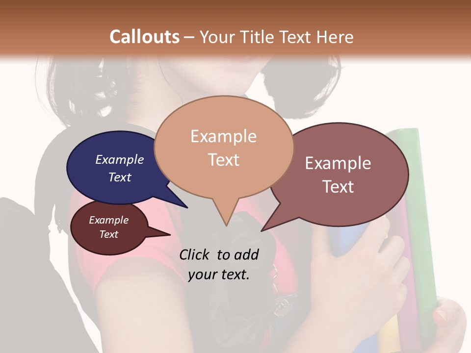 Backpack Female Kid PowerPoint Template