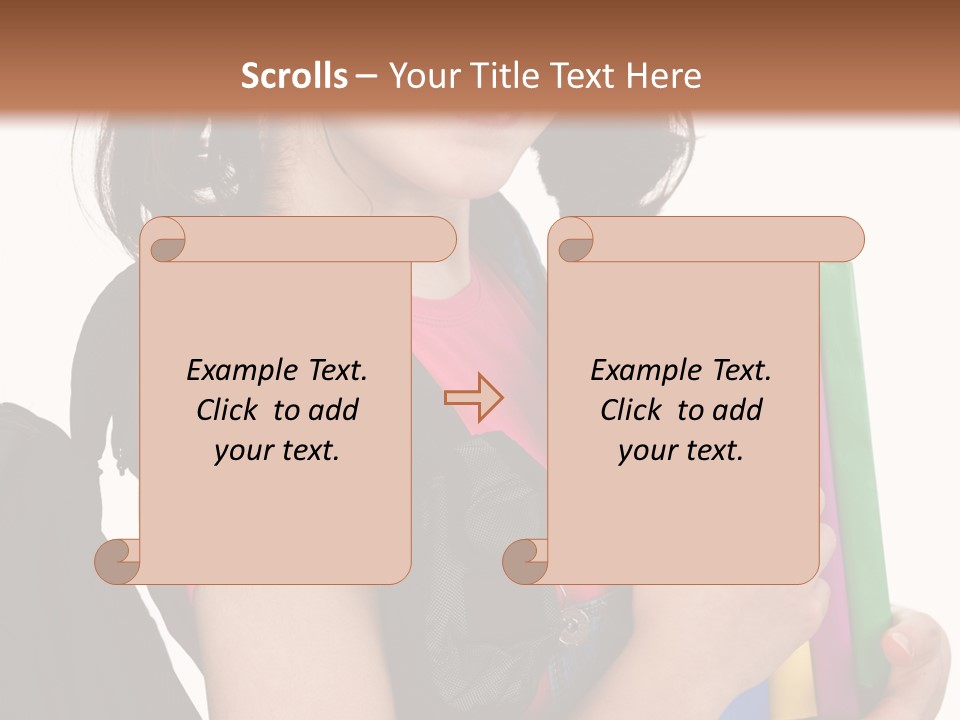 Backpack Female Kid PowerPoint Template