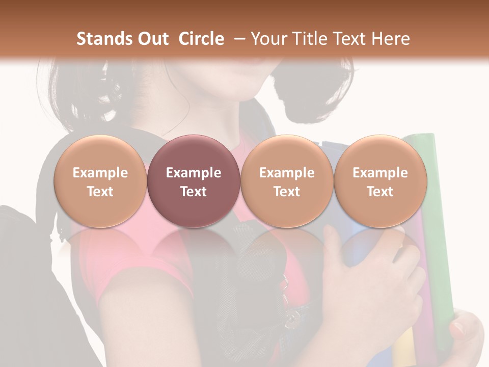 Backpack Female Kid PowerPoint Template