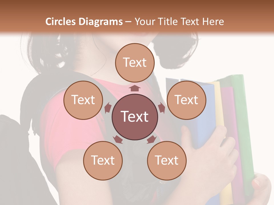 Backpack Female Kid PowerPoint Template