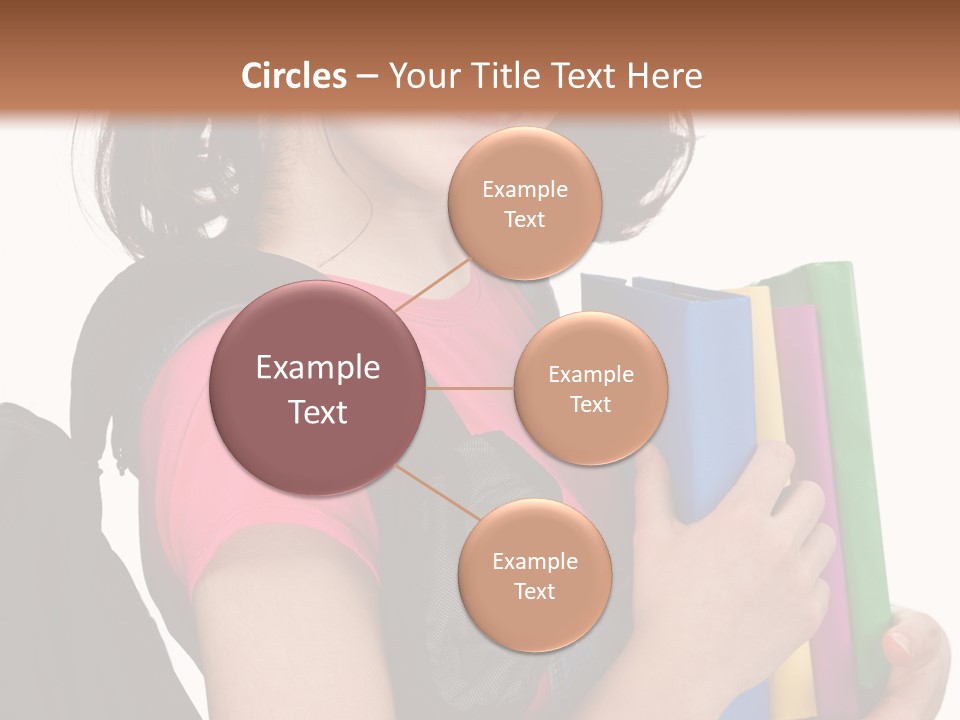 Backpack Female Kid PowerPoint Template