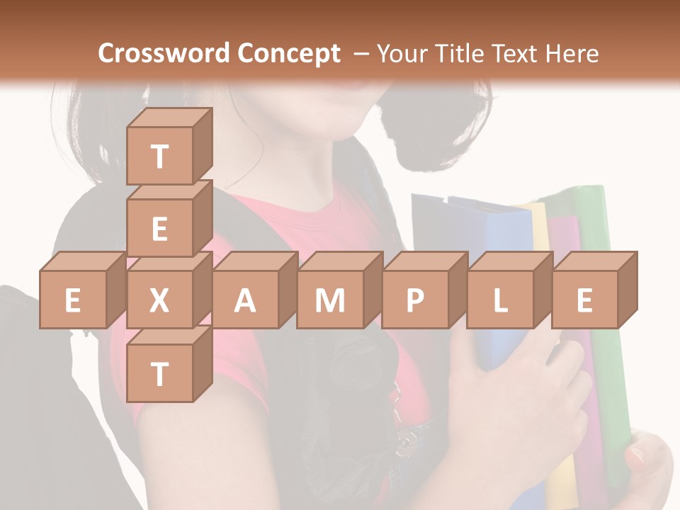 Backpack Female Kid PowerPoint Template