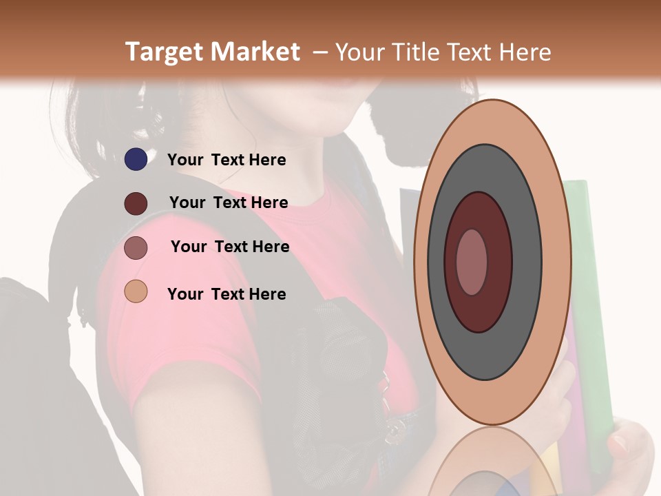 Backpack Female Kid PowerPoint Template