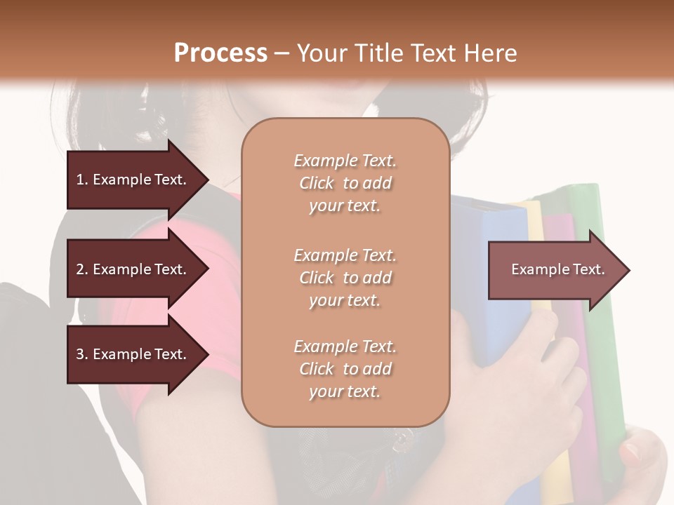 Backpack Female Kid PowerPoint Template