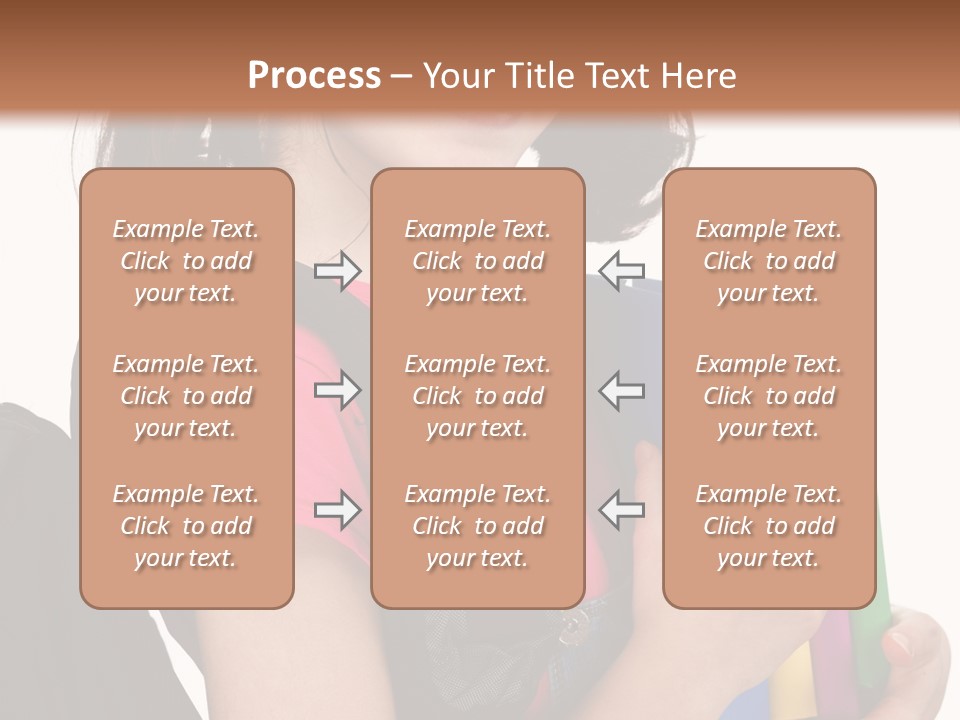 Backpack Female Kid PowerPoint Template