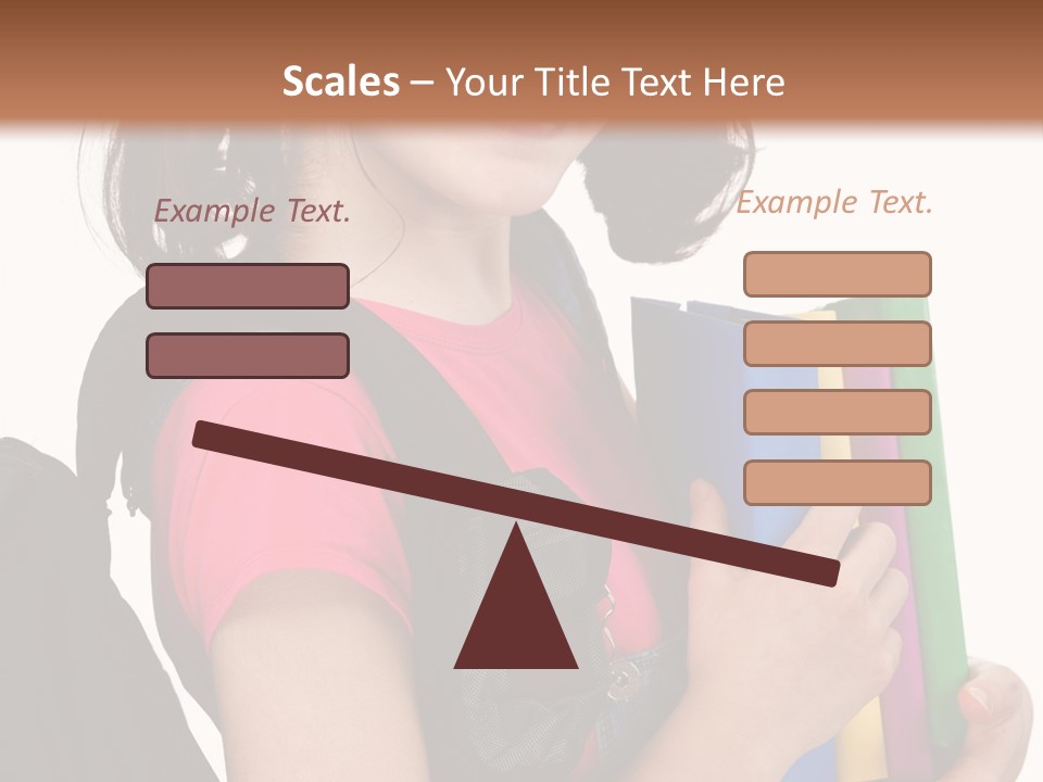 Backpack Female Kid PowerPoint Template