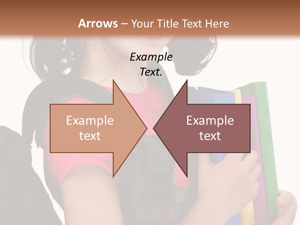 Backpack Female Kid PowerPoint Template