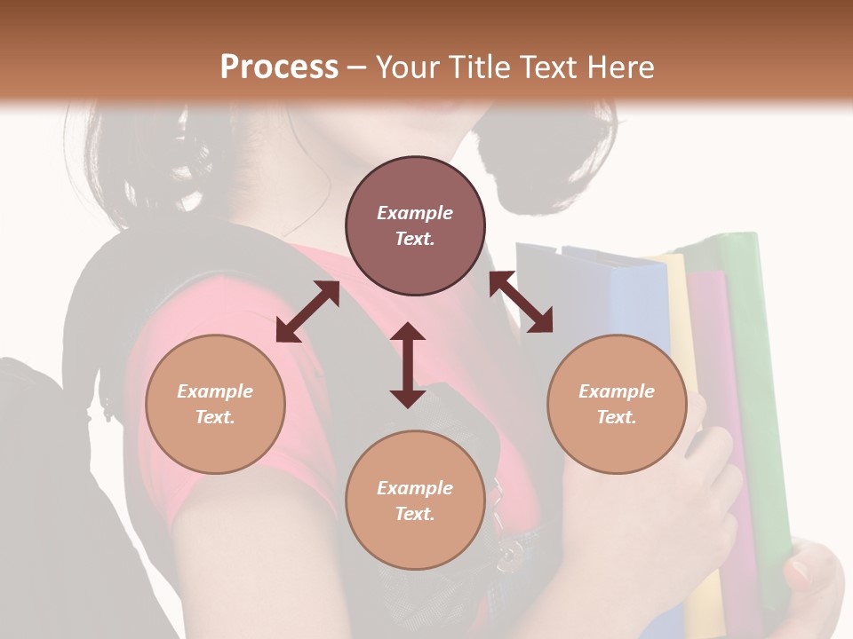 Backpack Female Kid PowerPoint Template