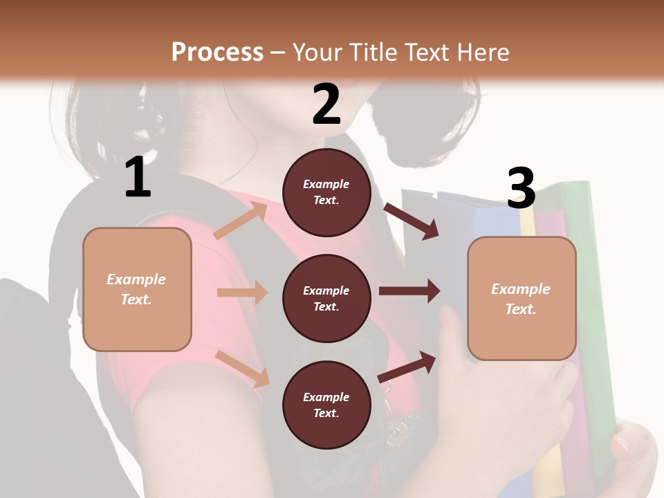 Backpack Female Kid PowerPoint Template