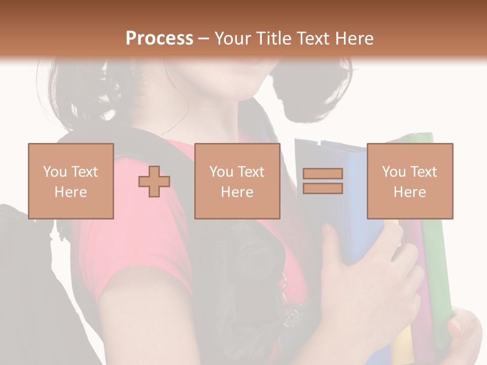 Backpack Female Kid PowerPoint Template