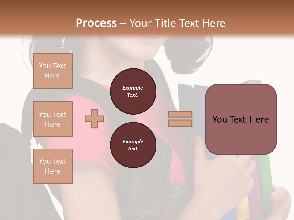 Backpack Female Kid PowerPoint Template