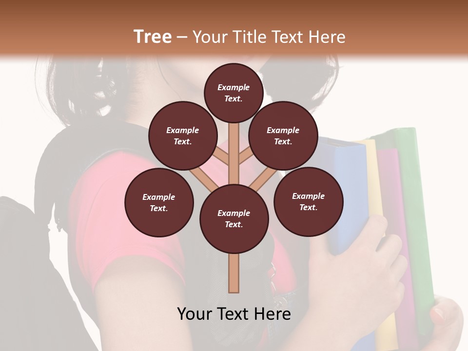 Backpack Female Kid PowerPoint Template