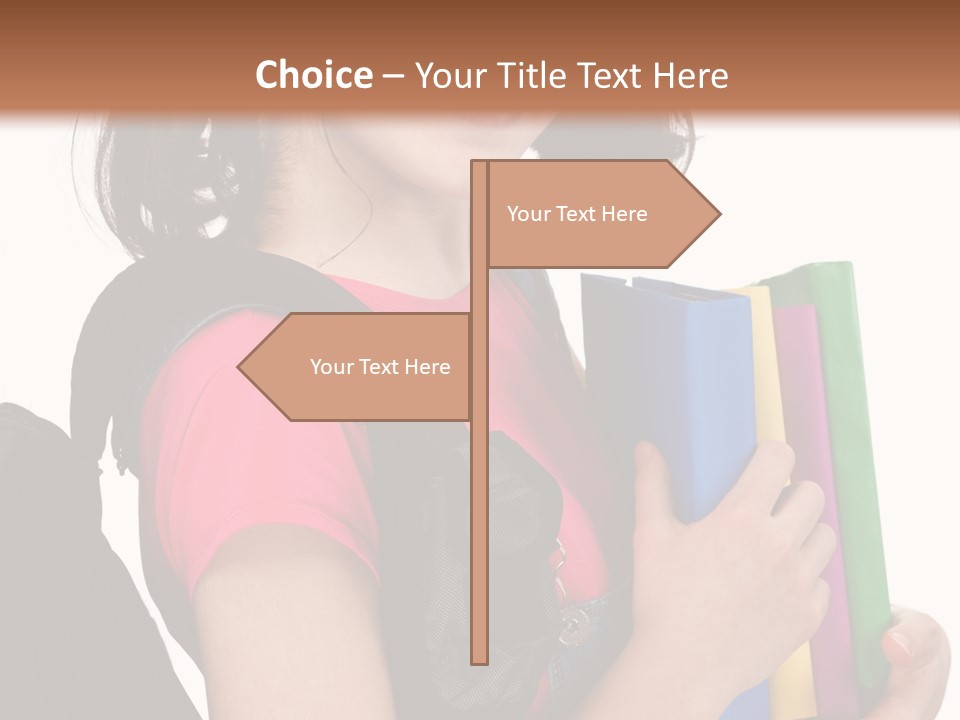 Backpack Female Kid PowerPoint Template