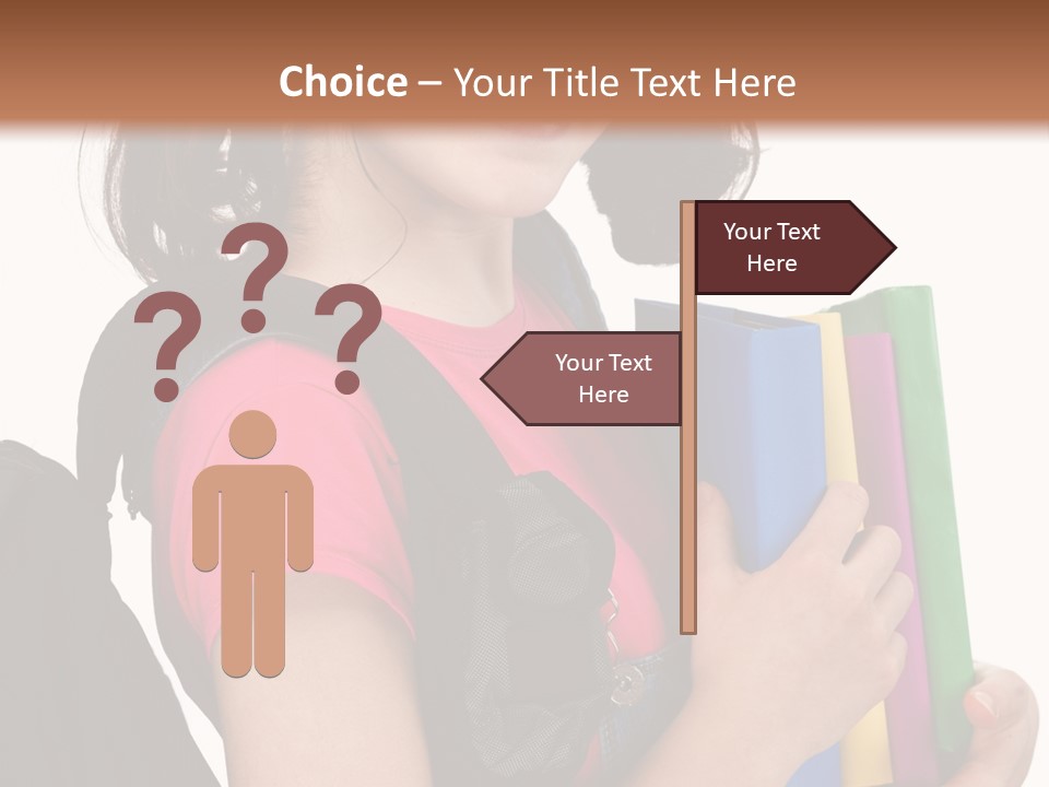 Backpack Female Kid PowerPoint Template