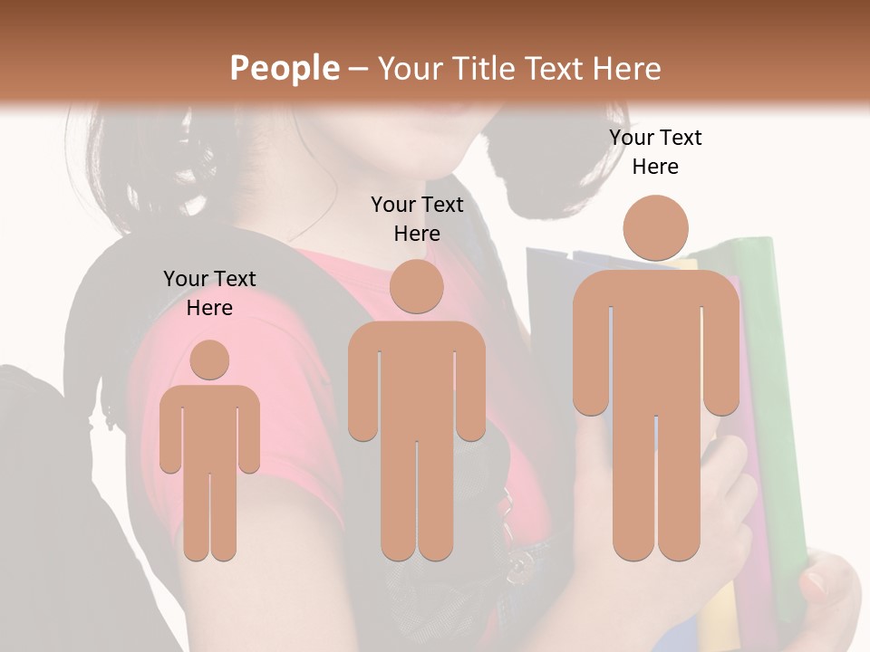 Backpack Female Kid PowerPoint Template