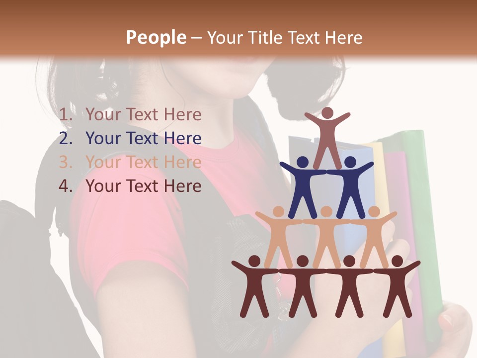 Backpack Female Kid PowerPoint Template