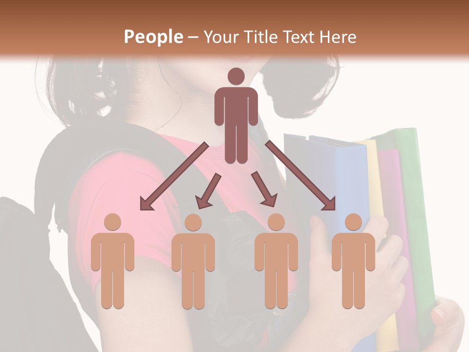 Backpack Female Kid PowerPoint Template