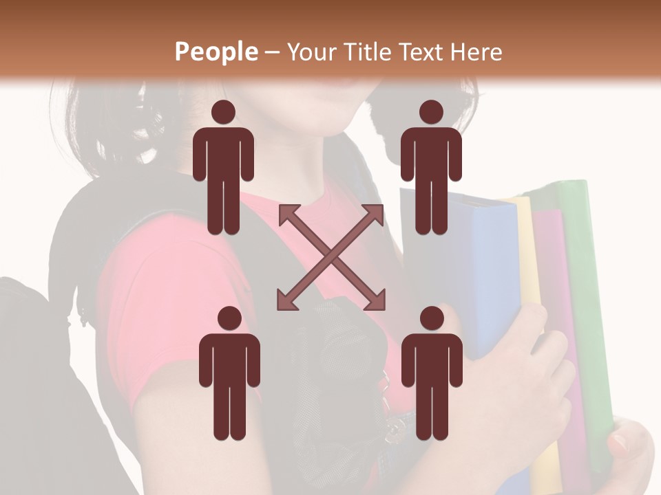 Backpack Female Kid PowerPoint Template