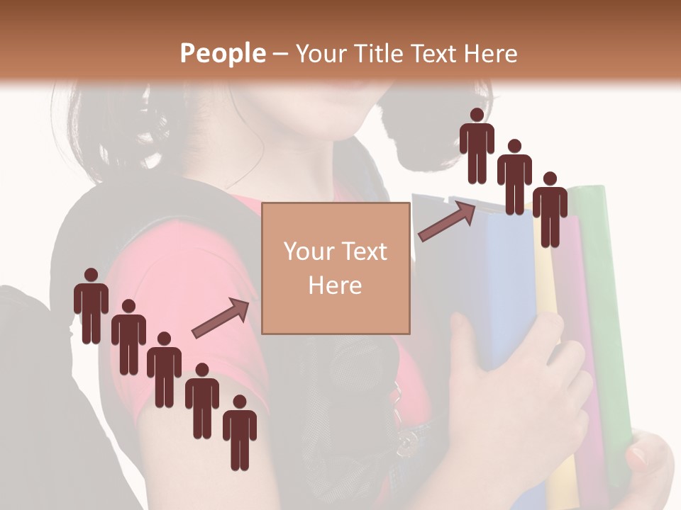 Backpack Female Kid PowerPoint Template