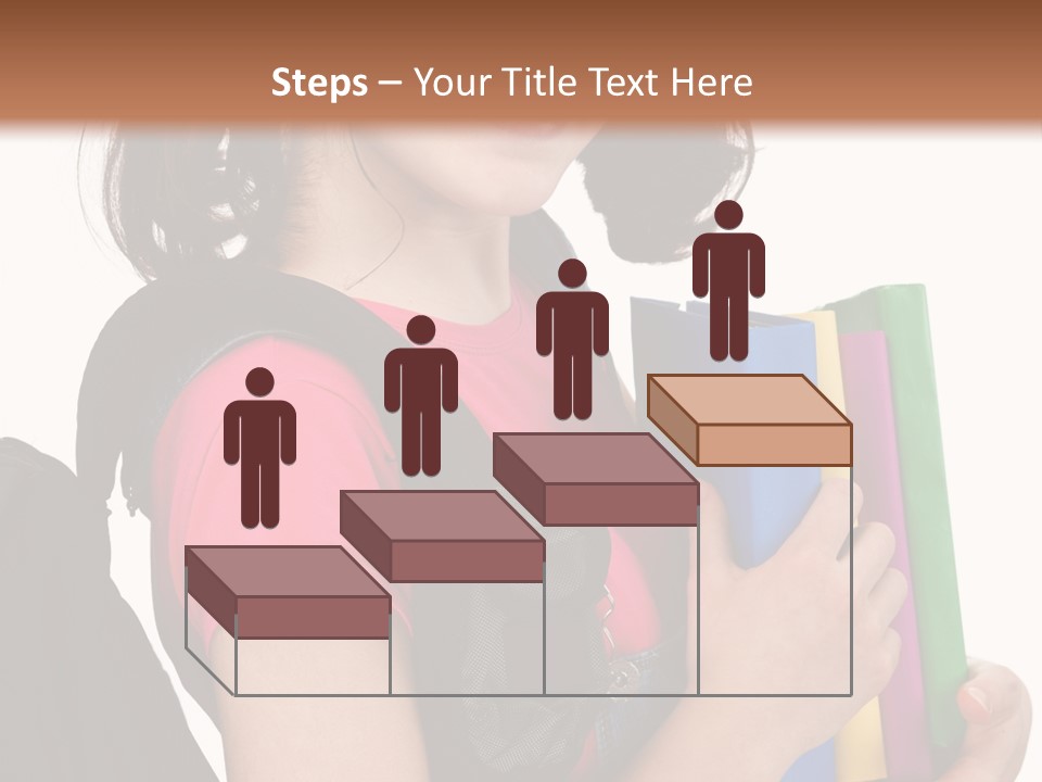 Backpack Female Kid PowerPoint Template