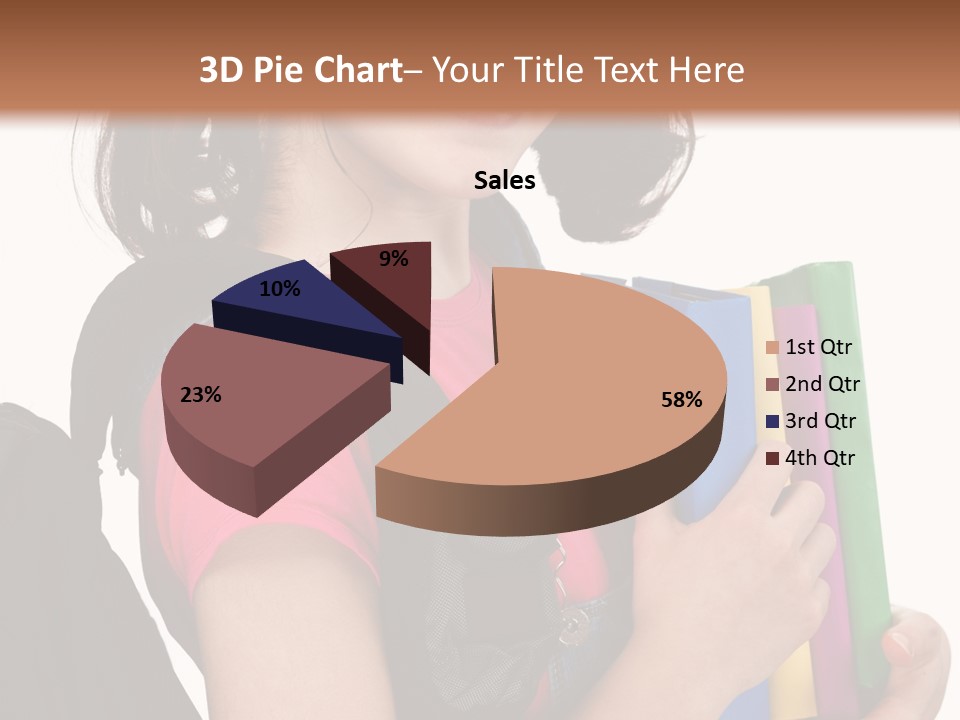 Backpack Female Kid PowerPoint Template