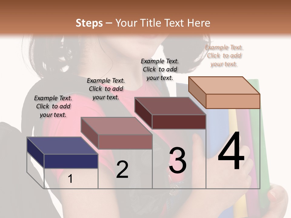 Backpack Female Kid PowerPoint Template