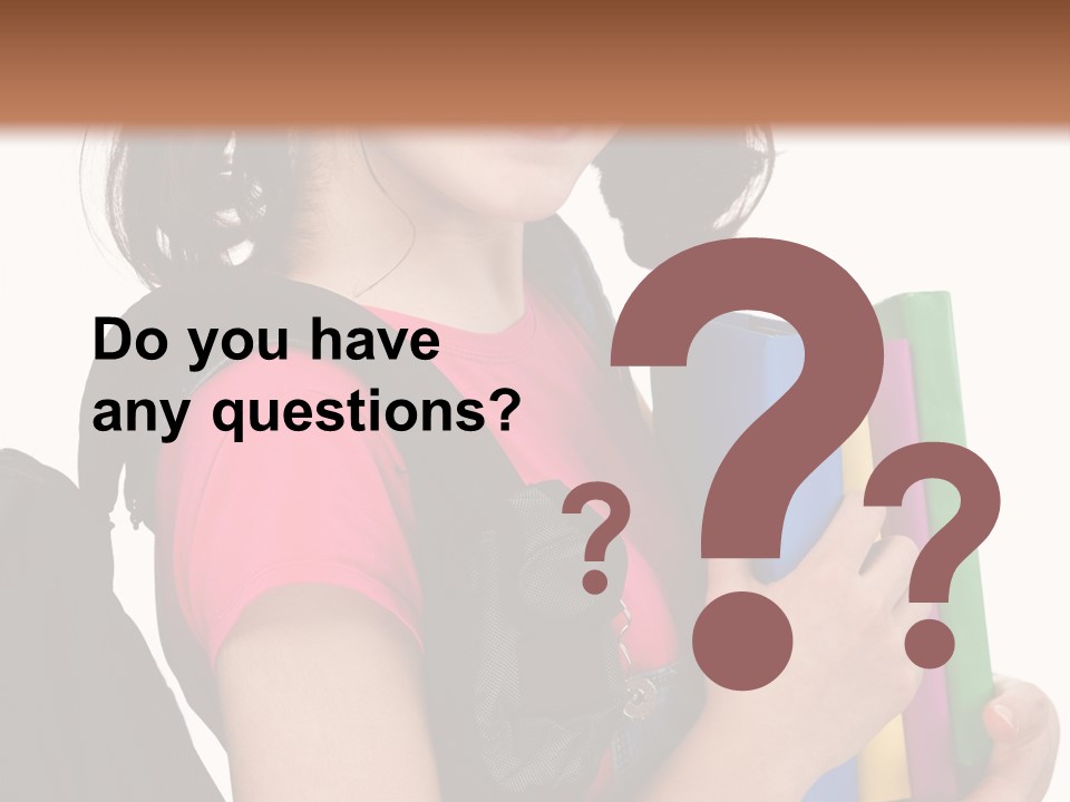 Backpack Female Kid PowerPoint Template