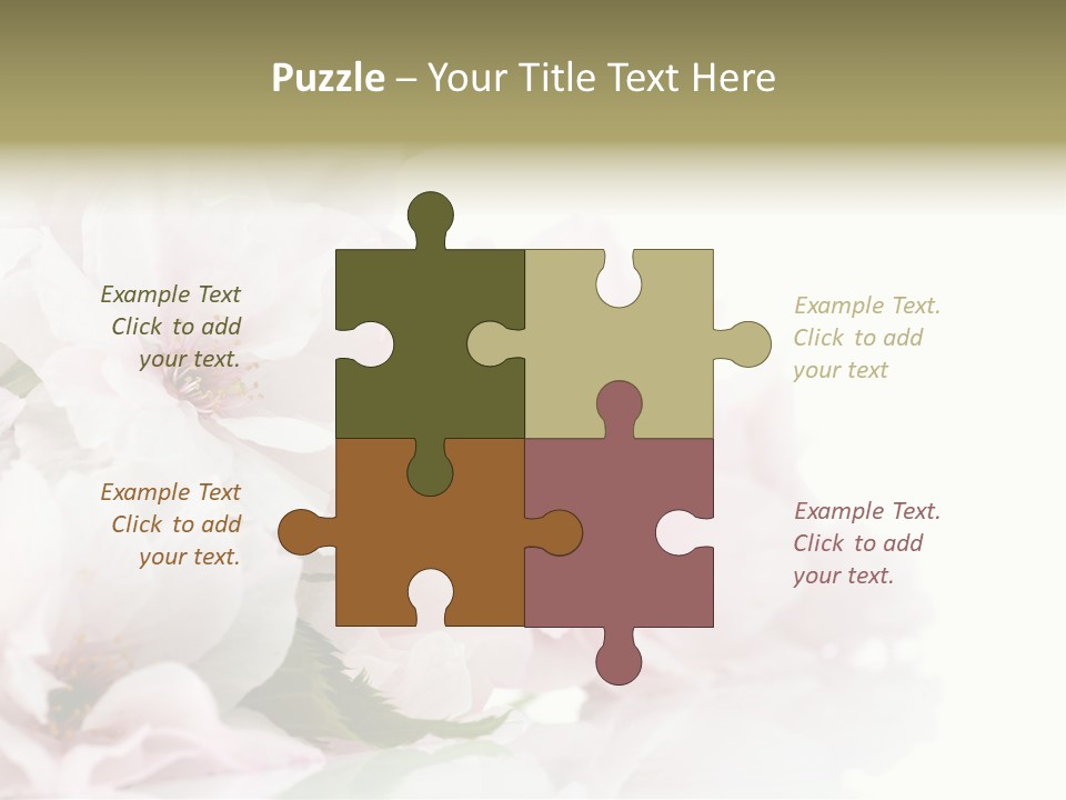 Copy Green Flowers PowerPoint Template