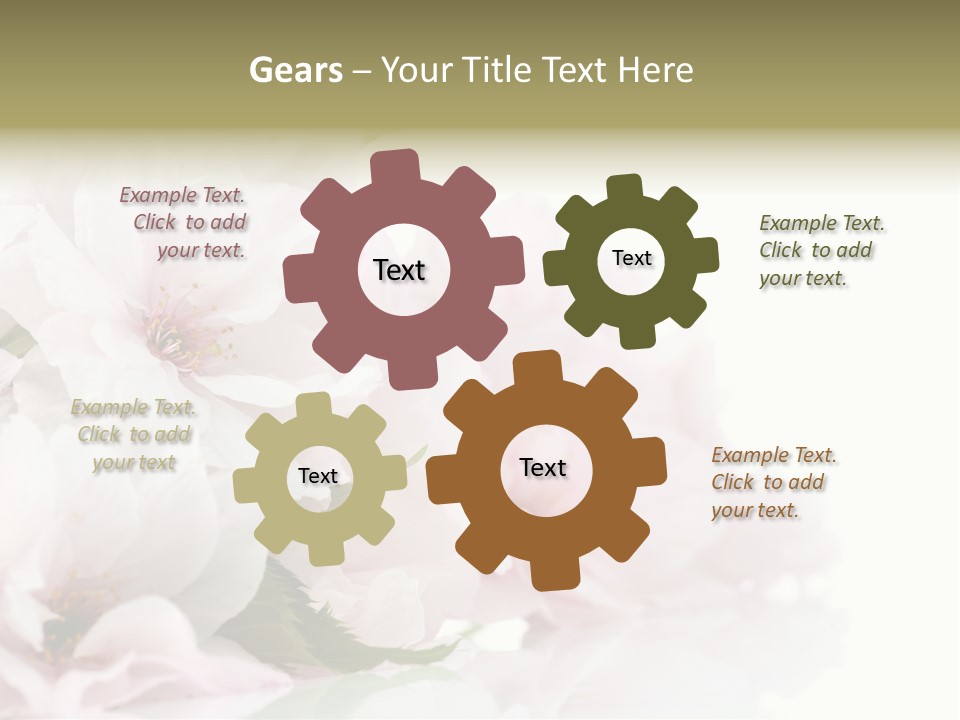 Copy Green Flowers PowerPoint Template