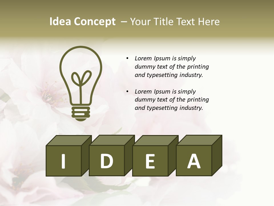 Copy Green Flowers PowerPoint Template