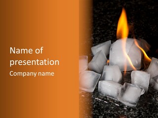 Opposite Flame Ice Cubes PowerPoint Template