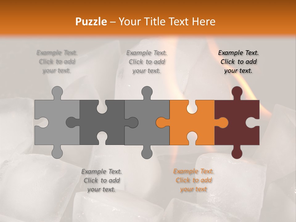 Opposite Flame Ice Cubes PowerPoint Template