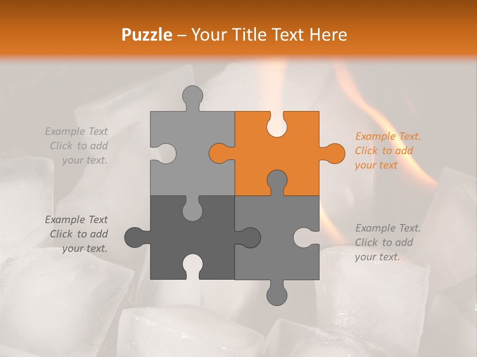 Opposite Flame Ice Cubes PowerPoint Template