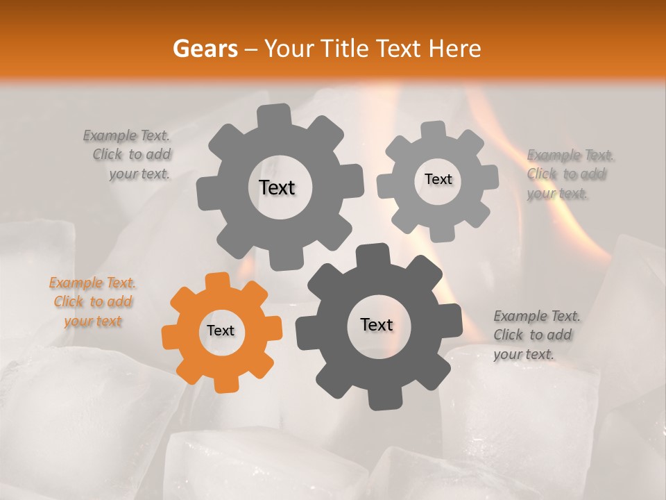 Opposite Flame Ice Cubes PowerPoint Template