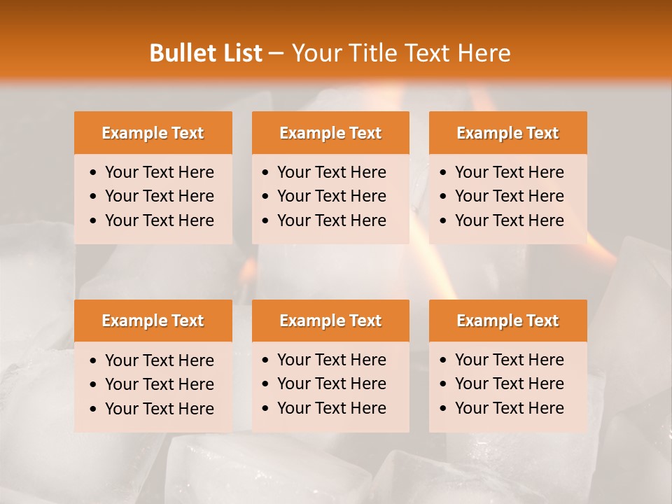Opposite Flame Ice Cubes PowerPoint Template