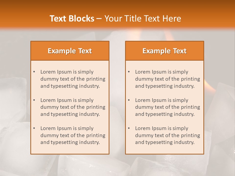 Opposite Flame Ice Cubes PowerPoint Template