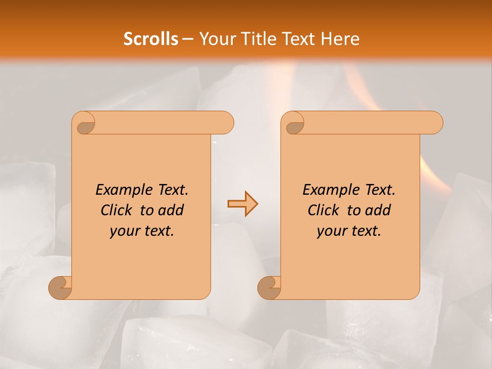 Opposite Flame Ice Cubes PowerPoint Template