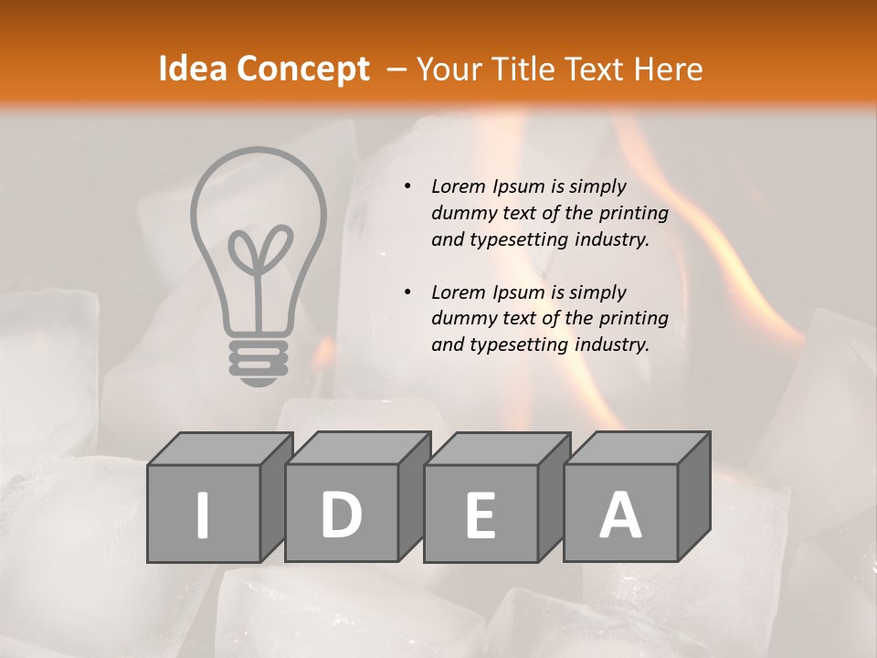Opposite Flame Ice Cubes PowerPoint Template