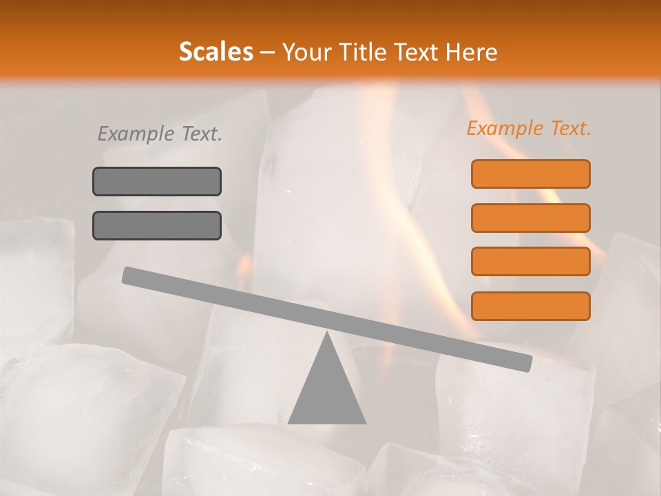 Opposite Flame Ice Cubes PowerPoint Template