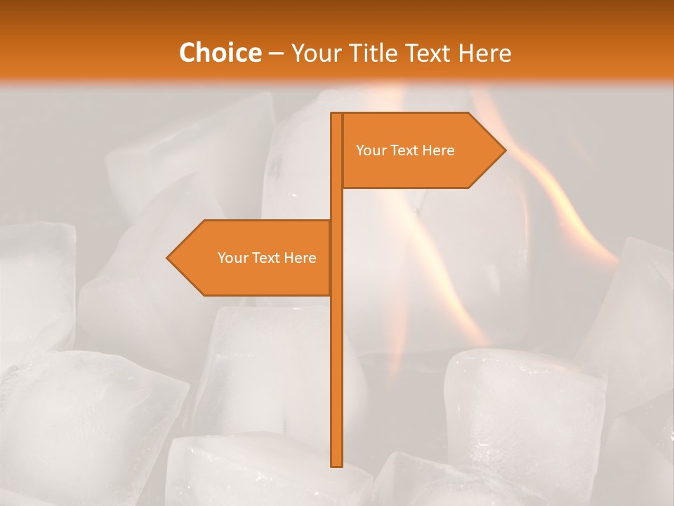 Opposite Flame Ice Cubes PowerPoint Template