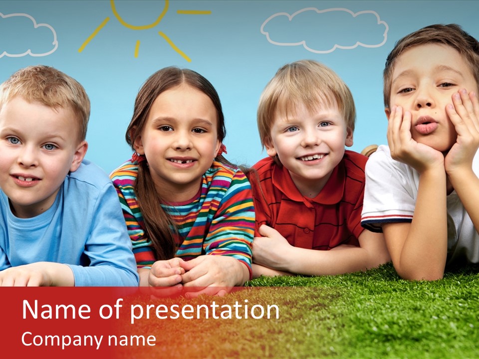 Looking Lying Male PowerPoint Template