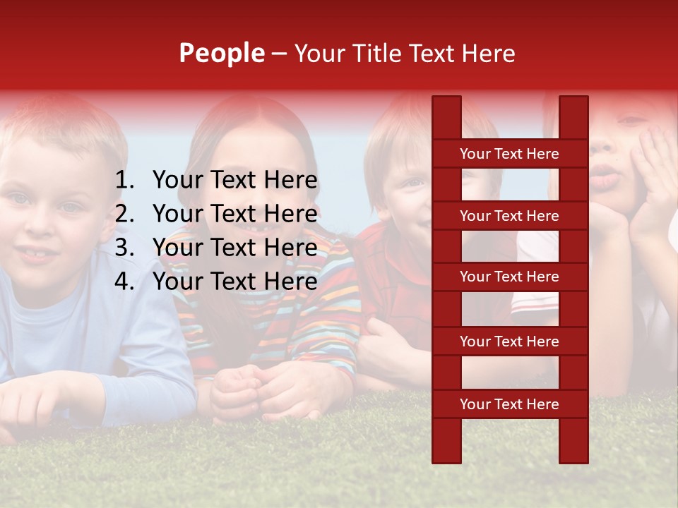 Looking Lying Male PowerPoint Template