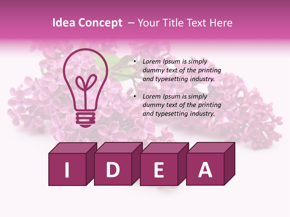 Beauty Lilac Branch PowerPoint Template